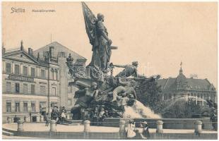 Szczecin, Stettin; Manzelbrunnen / fountain, Hotel Metropole, restaurant (wet damage)