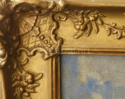 Olgyay Ferenc (1872-1939): Virágzó park. Olaj, vászon, jelezve balra lent. Hátoldalán régi MNG kivit...