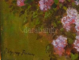 Olgyay Ferenc (1872-1939): Virágzó park. Olaj, vászon, jelezve balra lent. Hátoldalán régi MNG kivit...