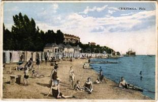 1930 Crikvenica, Cirkvenica; Plaza / beach (kis szakadás / small tear)