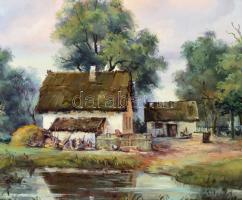 TA v. TH jelzéssel: Tanya. Olaj, farost. Dekoratív fakeretben, 50x70 cm