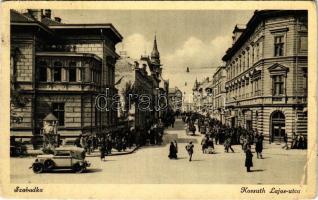 1944 Szabadka, Subotica; Kossuth Lajos utca, automobil. Halász István és Társa kiadása / street view, automobile (EB)