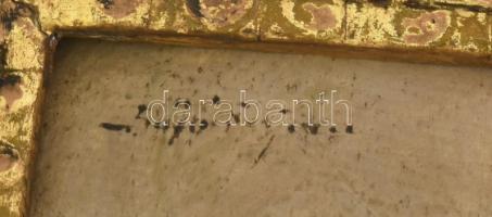 Olvashatatlan jelzéssel (Sajó S. Géza?): Portré. Olaj, karton. Dekoratív, kissé sérült fakeretben, 2...