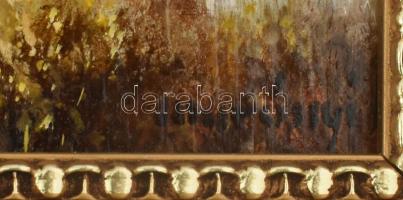 Murányi Imre (-): Tópart, 1999. Olaj, fa. Jelezve jobbra lent. Hátoldalán autográf felirattal. Dekor...