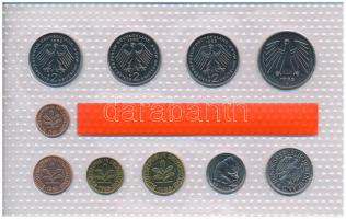 NSZK 1985D 1pf-5M (10xklf) forgalmi sor fólia tokban, ragasztás részben elengedett T:UNC 
GFR 1985D...