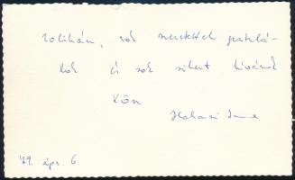 1979 Halasi Imre (1951- ) Jászai Mari-díjas rendező, színházigazgató autográf aláírása és gratuláló ...