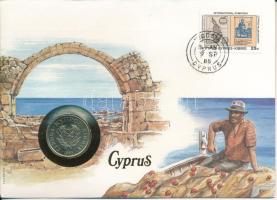 Ciprus 1983. 20c felbélyegzett borítékban bélyegzéssel T:UNC Cyprus 1983. 20 Cents in coin envelope with stamp and cancellation C:UNC