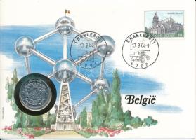 Belgium 1974. 10Fr érmés, bélyeges borítékon, alkalmi bélyegzővel T:UNC Belgium 1974. 10 Francs in coin envelope with stamp, and cancellation C:UNC