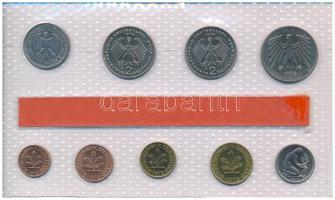 NSZK 1976D 1pf-5M (9xklf) forgalmi sor fólia tokban T:UNC 
GFR 1976D 1 Pfennig - 5 Mark (9xdiff) co...