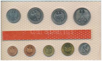 NSZK 1976G 1pf-5M (9xklf) forgalmi sor fólia tokban T:UNC 
GFR 1976G 1 Pfennig - 5 Mark (9xdiff) co...