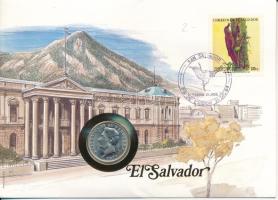 El Salvador 1977. 10c Ni-sárgaréz "Francisco Morazan" felbélyegzett borítékban, bélyegzéssel T:UNC El Salvador 1977. 10 Centavos Ni-brass "Francisco Morazan" in envelope with stamp and cancellation C:UNC