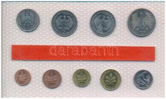 NSZK 1978G 1pf-5M (9xklf) forgalmi sor fólia tokban T:UNC 
GFR 1978G 1 Pfennig - 5 Mark (9xdiff) co...