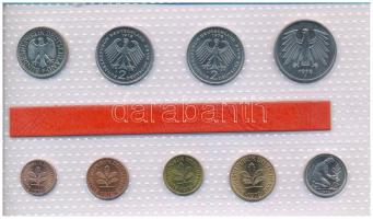 NSZK 1978F1pf-5M (9xklf) forgalmi sor fólia tokban T:UNC 
GFR 1978F 1 Pfennig - 5 Mark (9xdiff) coi...