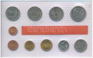 NSZK 1981G 1pf-5M (9xklf) forgalmi sor fólia tokban T:UNC 
GFR 1981G 1 Pfennig - 5 Mark (9xdiff) co...