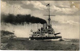 SMS WIEN Osztrák-Magyar Haditengerészet Monarch-osztályú partvédő csatahajója / K.u.k. Kriegsmarine / WWI Austro-Hungarian Navy SMS Wien coastal defense ship. Phot. Alois Beer, F.W. Schrinner Pola (r)