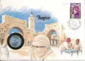 Tunézia 1983. 5m felbélyegzett borítékban, bélyegzéssel T:UNC Tunisia 1983. 5 Millim in envelope with stamp and cancellation C:UNC