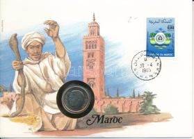 Marokkó 1974. 1D Cu-Ni felbélyegzett borítékban, bélyegzéssel T:UNC Morocco 1974. 1 Dirham Cu-Ni in envelope with stamp, cancellation C:UNC