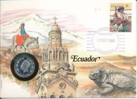 Ecuador 1985. 1S felbélyegzett borítékban, bélyegzéssel T:UNC Ecuador 1985. 1 Sucre in envelope with stamp and cancellation C:UNC