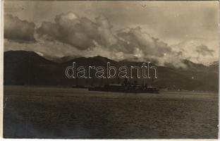 1915 Bai von Teodo, Tivat; SMS MONARCH Osztrák-Magyar Haditengerészet Monarch-osztályú partvédő páncélosa / K.u.K. Kriegsmarine / Austro-Hungarian Navy coastal defence ship. photo