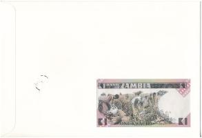 Zambia 1980-1988. 1K felbélyegzett borítékban, bélyegzéssel T:UNC 
Zambia 1980-1988. 1 Kwacha in en...