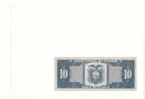 Ecuador 1986. 10S felbélyegzett borítékban, bélyegzéssel T:UNC Ecuador 1986. 10 Sucres in envelope w...