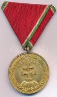 1922. Magyar Bronz Érdemérem aranyozott bronz kitüntetés hadiszalagon T:XF enyhén kopott aranyozás, peremen kis karc Hungary 1922. Hungarian Bronze Merit Medal gilt bronze decoration with war ribbon C:XF slightly worn gilt, small scratch on the edge NMK 392.