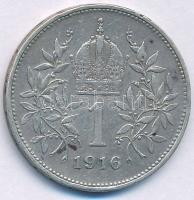 Ausztria 1916. 1K Ag "Ferenc József" T:VF 
Austria 1916. 1 Corona Ag "Franz Joseph&q...