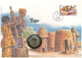 Togo 1987. 5Fr felbélyegzett borítékban, bélyegzéssel, német nyelvű leírással T:UNC Togo 1987. 5 Franc in envelope with stamp and cancellation, with German description C:UNC