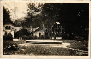 1934 Igló, Zipser Neudorf, Spisská Nová Ves; Madarasov park, hostinec / park, vendéglő / park, restaurant (felületi sérülés / surface damage)