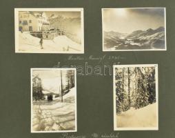 1924-1926 között készült felvételek albumba ragasztva, az albumlapok feliratozva (János-hegy, Zuglig...