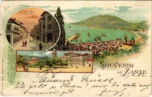 1902 Zakynthos, Zante; D. Samaras Nr. 1025. Art Nouvesu, litho (EK) + Addressed to K.u.k. Kriegsmarine Korvettenarzt Augusto Dettela