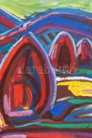 Kozma István (1937-2020): Boglyák. Olaj, vászon, jelzés nélkül, hátoldalán a művész címkéjén felirat...