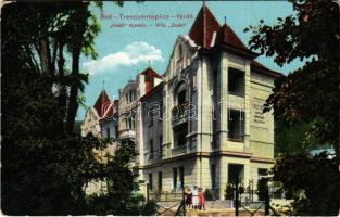 1915 Trencsénteplic, Trencianske Teplice; Deák nyaraló. Wertheim Zsigmond kiadása / Villa Deák + Vöröskereszt kórház Trencséntepliczen (EK)