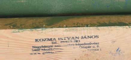 Kozma István (1937-2020): Bivalyok, 1963. Olaj, vászon, jelezve balra lent, hátoldalán a művész bély...