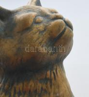 Macska. Antikolt hatású kerámia, jelzés nélkül, hibátlan, m: 17,5 cm