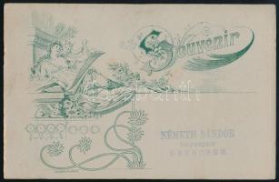 cca 1905 Devecser, Németh Sándor fényképész pecsétjével jelzett, keményhátú vintage fotó, ezüst zsel...