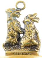 Joseph Sankey and Sons antik bronz morzsalapát és kefe. Jelzett, h: 31 cm