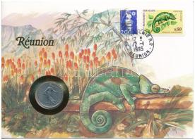 Franciaország / Réunion 1977. 1Fr Ni felbélyegzett borítékban, bélyegzéssel, német nyelvű leírással T:XF France / Réunion 1977. 1 Franc Ni in envelope with stamp, cancellation and a prospectus in german C:XF