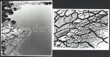 cca 1977 H. Csongrády Márta: ,,Szelíd part" és ,,Szomjúság" című, vintage fotóművészeti alkotásai, feliratozva, ezüst zselatinos fotópapíron, 18,5x17,5 cm és14x19,4 cm