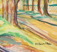Kozma István (1937-2020): Erdélyi táj, 1960. Akvarell, papír, jelezve jobbra lent, 31×47,5 cm. Lap s...