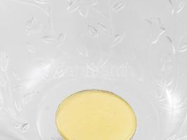 Asztali kínáló kehely. Réz, üveg, formába öntött. d: 23 cm, m: 21 cm