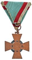 1943. "Tűzkereszt II. fokozata" oxidált hadifém kitüntetés mellszalaggal T:VF Hungary 1943...