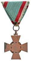 1943. "Tűzkereszt II. fokozata" oxidált hadifém kitüntetés mellszalaggal T:VF Hungary 1943...