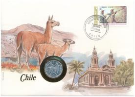 Chile 1979. 10c felbélyegzett borítékban, bélyegzéssel, német nyelvű leírással T:UNC Chile 1979. 10 Centavos in envelope with stamp and cancellation, with German description C:UNC