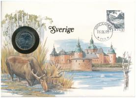 Svédország 1984. 1K felbélyegzett borítékban, bélyegzéssel, német nyelvű leírással T:UNC Sweden 1984. 1 Kronor in envelope with stamp and cancellation, with German description C:UNC