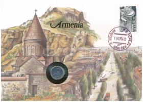 Örményország 1994. 10l Al felbélyegzett borítékban, bélyegzéssel, német nyelvű tájékoztatóval T:UNC Armenia 1994. 10 Luma Al in envelope with stamp, cancellation and a prospectus in german C:UNC