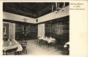 Pola, Pula; K.u.K. Kriegsmarine Marine-Kasino. Kleines Speisezimmer / Osztrák-magyar haditengerészeti kaszinó, étkező, belső / Casino di Marina / Austro- Hungarian Navy, mariners' casino, interior