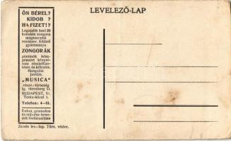 Van nekem szeretőm... Musica részvénytársaság kottás reklámja. Ig. Sternberg D. Budapest, Teréz körú...