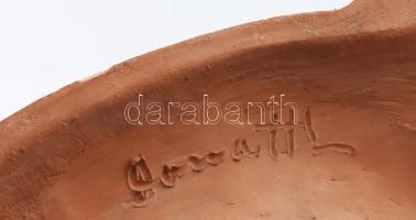 cca 1930/40 Fali kegytárgy dísz, jelzett, kis kopással, 26x13 cm