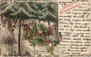 Dwarfs christmas litho (EB)